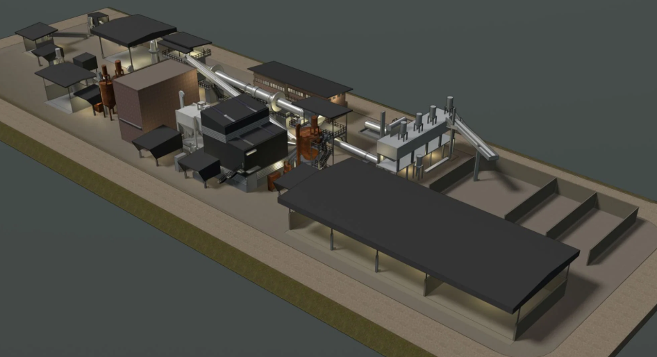 Industrial pyrolysis plant